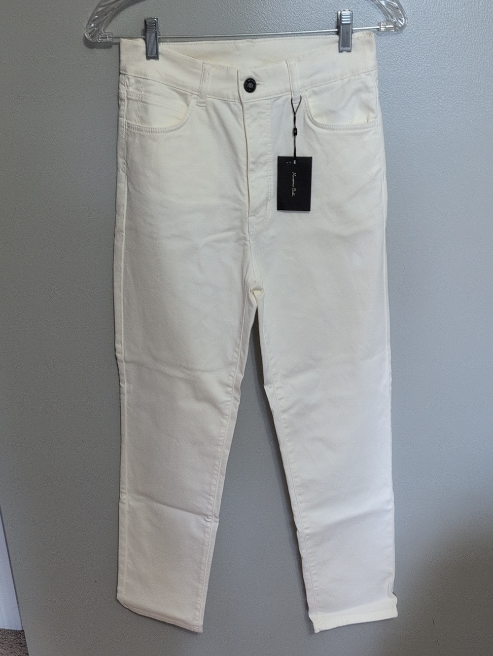 Nwt Massimo Dutti Cream High-Rise Slim Leggings Size 4